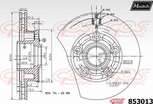 Maxtech 853013.0000 - Kočioni disk www.molydon.hr