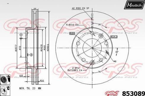 Maxtech 853089.6060 - Kočioni disk www.molydon.hr