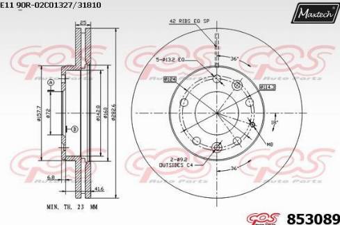 Maxtech 853089.0000 - Kočioni disk www.molydon.hr