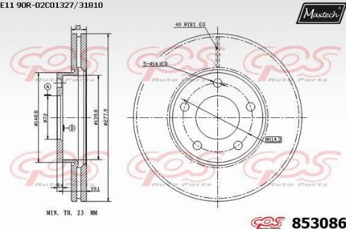 Maxtech 853086.0000 - Kočioni disk www.molydon.hr