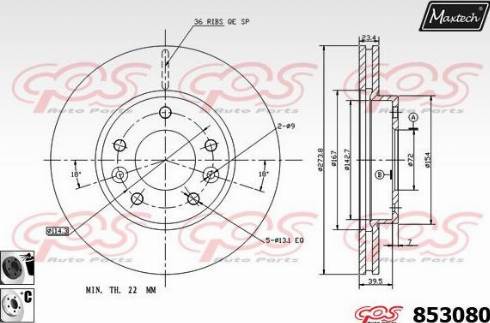 Maxtech 853080.6060 - Kočioni disk www.molydon.hr