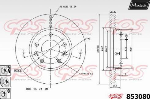 Maxtech 853080.6880 - Kočioni disk www.molydon.hr