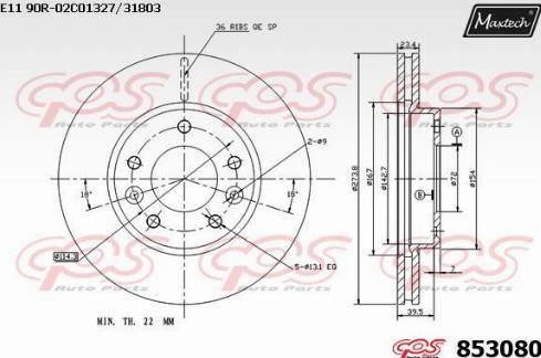 Maxtech 853080.0000 - Kočioni disk www.molydon.hr