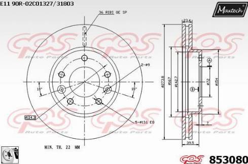 Maxtech 853080.0080 - Kočioni disk www.molydon.hr