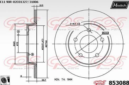 Maxtech 853088.0060 - Kočioni disk www.molydon.hr