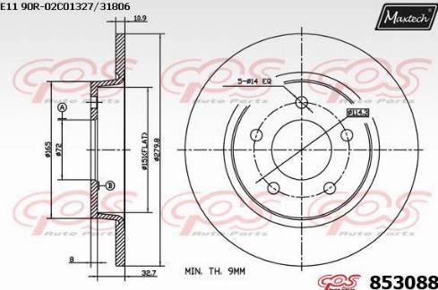 Maxtech 853088.0000 - Kočioni disk www.molydon.hr