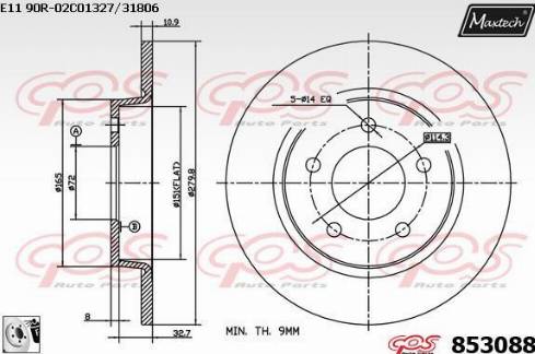 Maxtech 853088.0080 - Kočioni disk www.molydon.hr