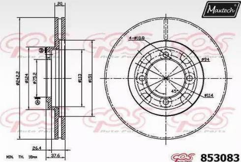 Maxtech 853083.0000 - Kočioni disk www.molydon.hr