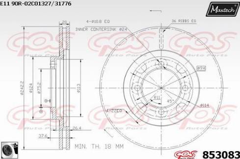 Maxtech 853083.0060 - Kočioni disk www.molydon.hr