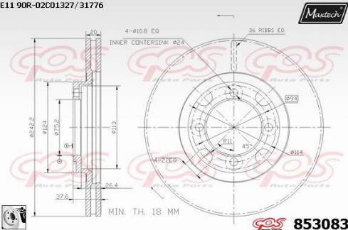 Maxtech 853083.0080 - Kočioni disk www.molydon.hr