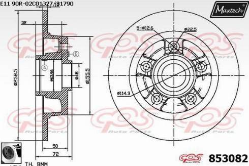 Maxtech 853082.0060 - Kočioni disk www.molydon.hr