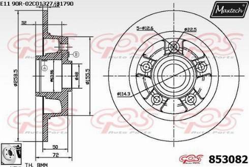 Maxtech 853082.0080 - Kočioni disk www.molydon.hr