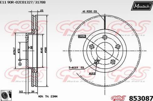 Maxtech 853087.0060 - Kočioni disk www.molydon.hr