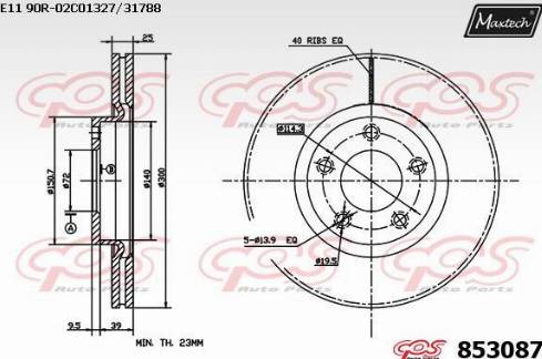 Maxtech 853087.0000 - Kočioni disk www.molydon.hr