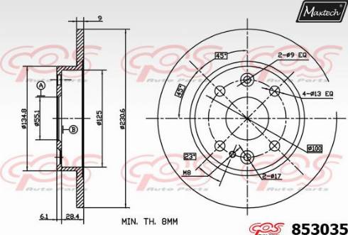 Maxtech 853035.0000 - Kočioni disk www.molydon.hr