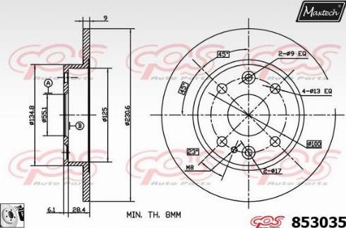 Maxtech 853035.0080 - Kočioni disk www.molydon.hr