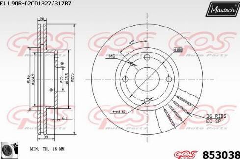 Maxtech 853038.0060 - Kočioni disk www.molydon.hr