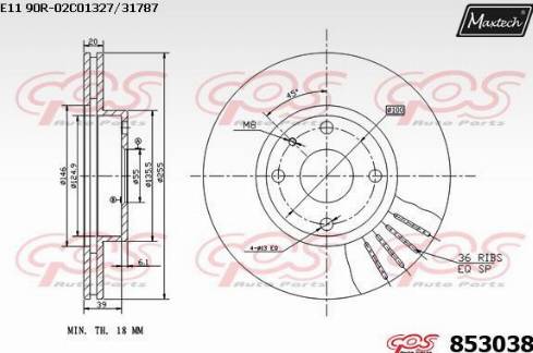 Maxtech 853038.0000 - Kočioni disk www.molydon.hr