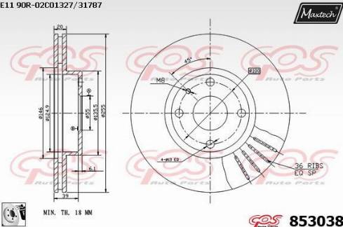 Maxtech 853038.0080 - Kočioni disk www.molydon.hr