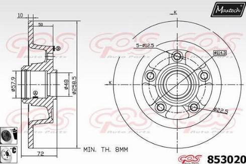 Maxtech 853020.6060 - Kočioni disk www.molydon.hr