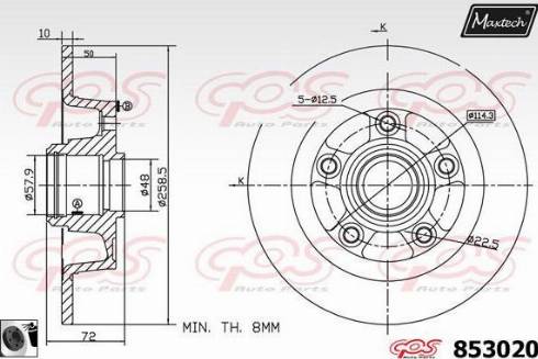 Maxtech 853020.0060 - Kočioni disk www.molydon.hr