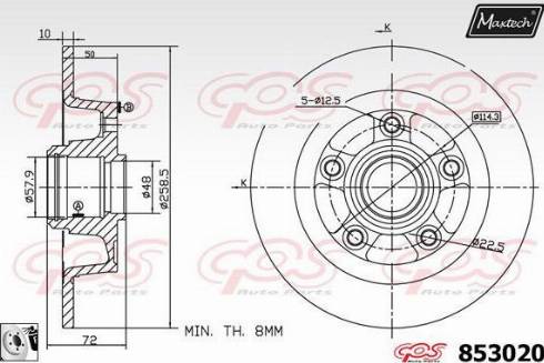 Maxtech 853020.0080 - Kočioni disk www.molydon.hr