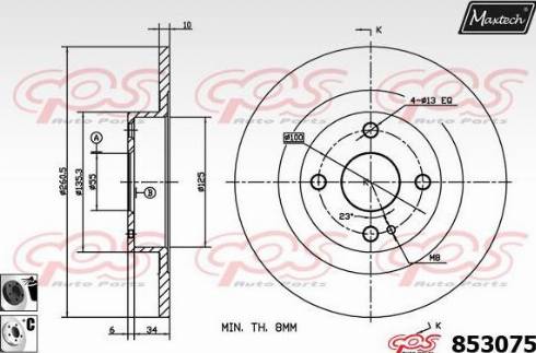 Maxtech 853075.6060 - Kočioni disk www.molydon.hr