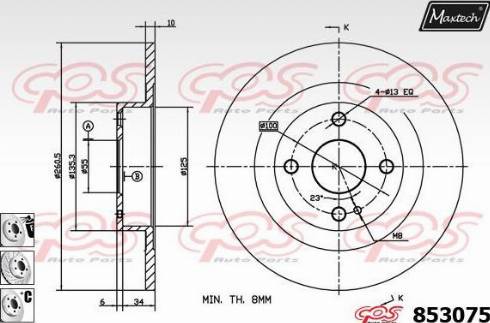 Maxtech 853075.6880 - Kočioni disk www.molydon.hr