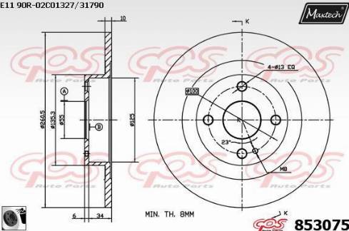 Maxtech 853075.0060 - Kočioni disk www.molydon.hr