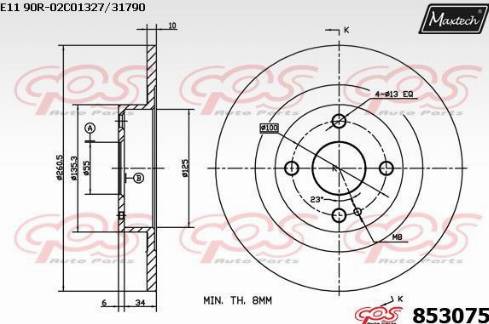 Maxtech 853075.0000 - Kočioni disk www.molydon.hr