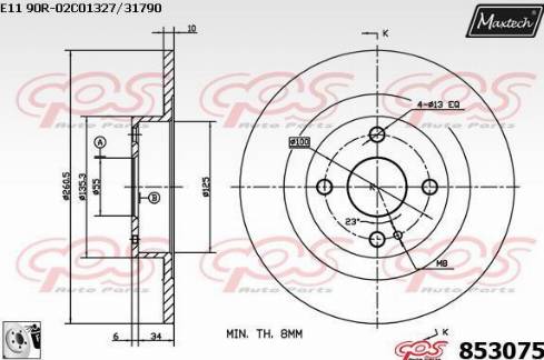 Maxtech 853075.0080 - Kočioni disk www.molydon.hr