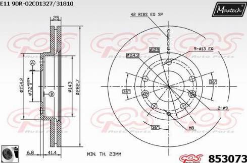 Maxtech 853073.0060 - Kočioni disk www.molydon.hr