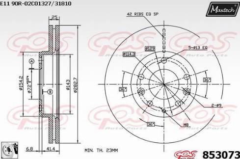 Maxtech 853073.0080 - Kočioni disk www.molydon.hr