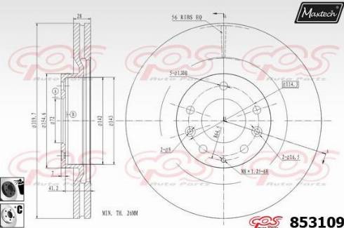 Maxtech 853109.6060 - Kočioni disk www.molydon.hr