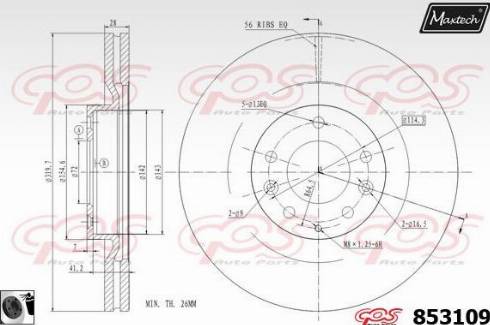 Maxtech 853109.0060 - Kočioni disk www.molydon.hr