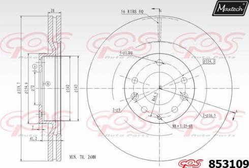 Maxtech 853109.0000 - Kočioni disk www.molydon.hr