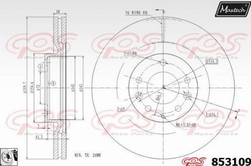 Maxtech 853109.0080 - Kočioni disk www.molydon.hr