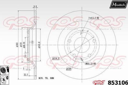 Maxtech 853106.6060 - Kočioni disk www.molydon.hr