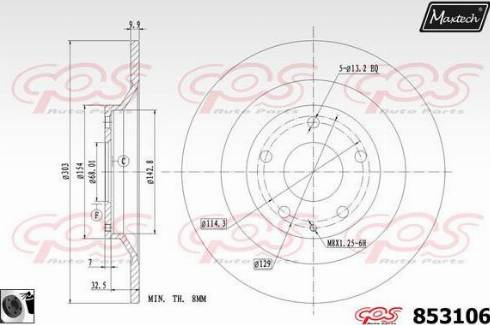 Maxtech 853106.0060 - Kočioni disk www.molydon.hr