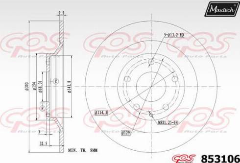 Maxtech 853106.0000 - Kočioni disk www.molydon.hr