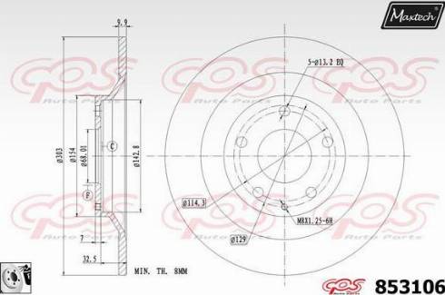 Maxtech 853106.0080 - Kočioni disk www.molydon.hr