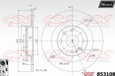 Maxtech 853108.6060 - Kočioni disk www.molydon.hr