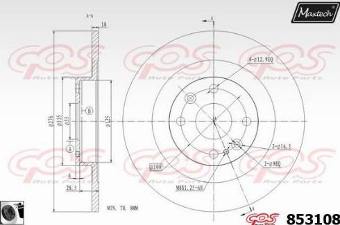 Maxtech 853108.0060 - Kočioni disk www.molydon.hr