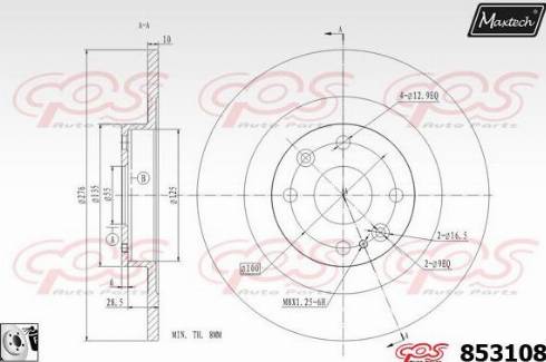 Maxtech 853108.0080 - Kočioni disk www.molydon.hr