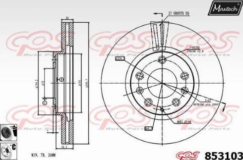 Maxtech 853103.6060 - Kočioni disk www.molydon.hr