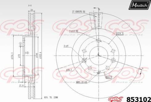 Maxtech 853102.0000 - Kočioni disk www.molydon.hr