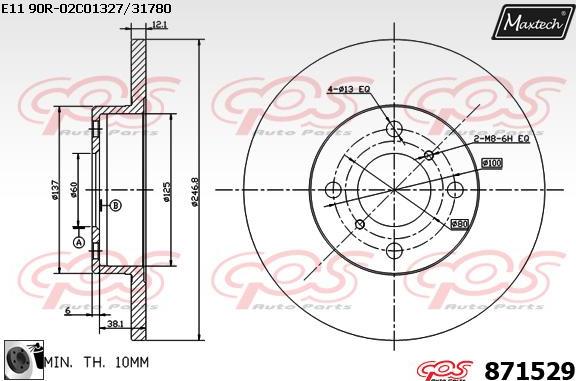 Maxtech 853102 - Kočioni disk www.molydon.hr