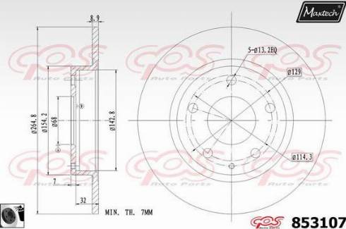 Maxtech 853107.0060 - Kočioni disk www.molydon.hr