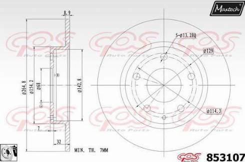 Maxtech 853107.0080 - Kočioni disk www.molydon.hr