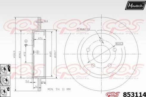 Maxtech 853114.6880 - Kočioni disk www.molydon.hr